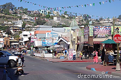 Ensenadaâ€™s street â€œLa Calle Primera Editorial Stock Photo